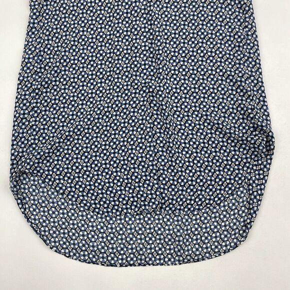 H&M Blue Chiffon Floral Tank Top Sleeveless Blouse V-Neck Geometric Size 6 - Picture 4 of 9